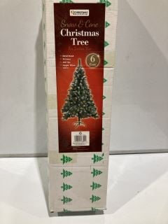 THE CHRISTMAS WORKSHOP SNOWY TREE 6 FEET & 2X 28CM UNIVERSAL EXTENSION GATE SILVER RRP £141.13