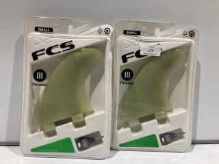 2X FCS FK-2 PC FISH KEEL TWIN FINS RRP £129.09