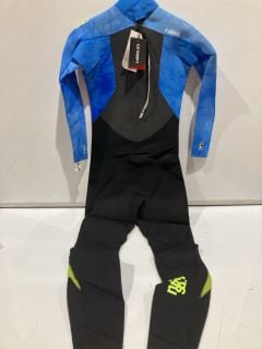 C-SKINS LEGEND 4/3MM BACK ZIP KIDS WETSUIT BLACK/BLUE TIE DYE /LIME AGE 16 TOTAL RRP £140