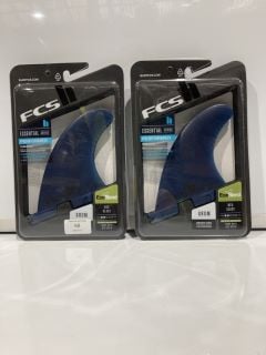 2 X FCS II PERFORMER NEO GLASS XSMALL PACIFIC TRI FINS TOTAL RRP £140