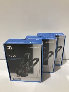 3 X SENNHEISER HD 25 PROFESSIONAL MONITORING HEADPHONES