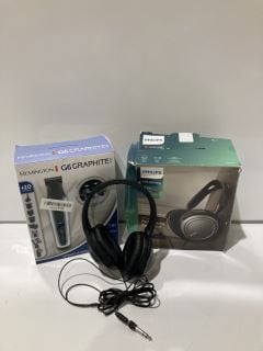 QTY OF ITEMS INCLUDING PHILIPS TV LISTENING HEADPHONES