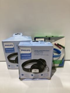 QTY OF ITEMS INCLUDING PHILIPS HOME ENTERTAINMENT 2000 SERIES HEADPHONES