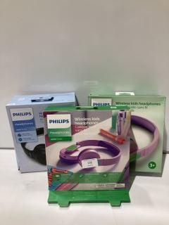 QTY OF ITEMS INCLUDING PHILIPS WIRELESS KIDS HEADPHONES 4000 SERIES