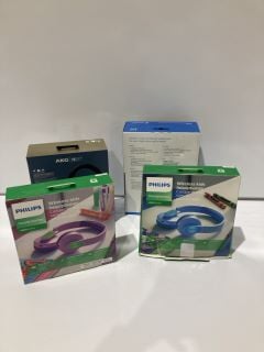 QTY OF ITEMS INCLUDING PHILIPS WIRELESS KIDS HEADPHONES 4000 SERIES