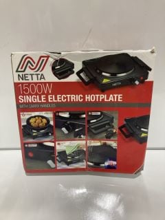 QTY OF ITEMS INCLUDING NETTA 1500W SINGLE ELECTRIC HOTPLATE