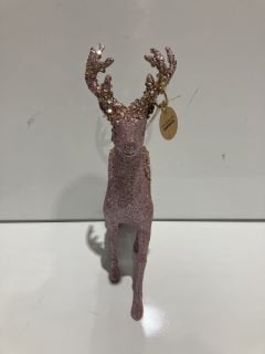 QTY OF ITEMS INCLUDING PINK GLITTER DEER CHRISTMAS DECORATION