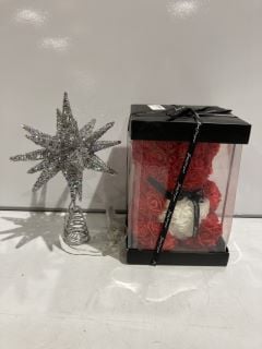 QTY OF ITEMS INCLUDING RED GLITTER BAUBLES