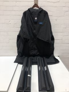 2X FCS BIKE RACK PADS BLACK 740MM AND FCS SHELTER ALL WEATHER PONCHO BLACK SIZE LARGE £220