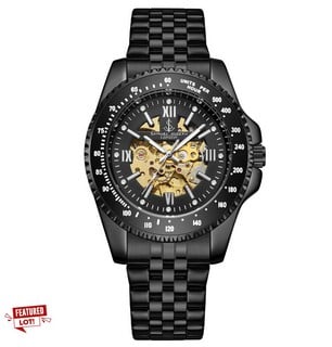 SAMUEL JOSEPH LIMITED EDITION SKELETON MECHANISM DESIGNER MENS WATCH BLACK £220