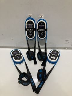 4X FCS FREEDOM HELIX LEASH 7FT BLUE £200