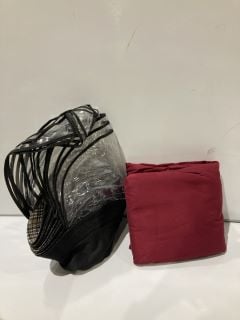 QTY OF ITEMS INCLUDING UNBRANDED WINE RED BEDDING