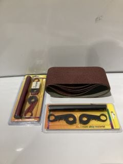 QTY OF ITEMS INCLUDING TRITON SANDING BELT SANDPAPER