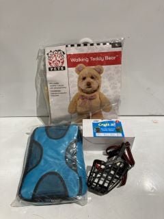 QTY OF ITEMS INCLUDING WALKING TEDDY BEAR PETS COSTUME