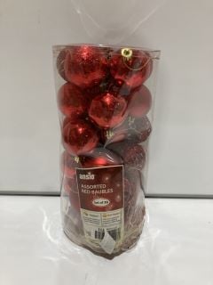 QTY OF ITEMS INCLUDING RED REFLECTIVE BAUBLES