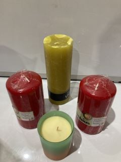 QTY OF ITEMS INCLUDING BOLSIUS RED CANDLE