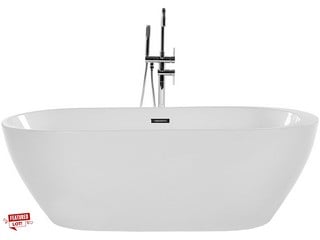 FREESTANDING BATHTUB WITH JETS NEVIS 170CM WHITE (17311) RRP £877.26