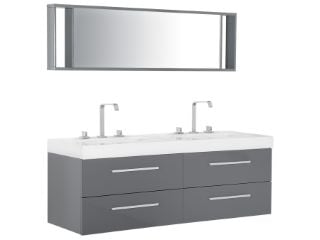 MAIN CABINET, BASIN AND MIRROR MALAGA, NEW BLACK 3 BOXES (12979) RRP £1044.36