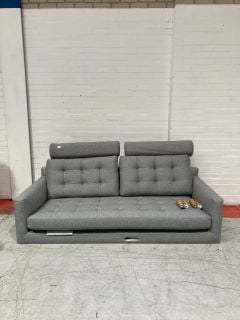 JOHN LEWIS LARGE 2 SEATER GREY SOFA WITH HEADREST