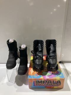 IMPALA ROLLER SKATES BLACK SIZE 5, FURYGAN BOOTS GT D30 WP BLACK SIZE 4 1/2