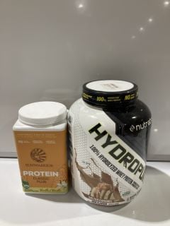 QTY OF ASSORTED ITEMS TO INCLUDE NUTRABOLICS HYDROPURE WHEY PROTEIN, AMPRO LONDON AIR FLOW GEL MOUTHGUARD