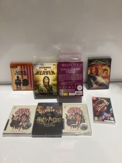 A QTY OF ASSORTED DVD'S AND CD'S TO INCLUDE MICHAEL LANDON HIGHWAY TO HEAVEN THE COMPLETE SERIES BOX SET, HARRY POTTER 20TH ANNIVERSARY RETURN TO HOGWARTS