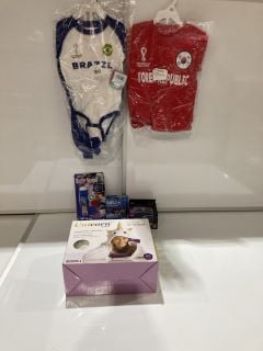 QTY OF CHILDREN'S CLOTHING TO INCLUDE QATAR 2022 FIFA WORLD CUP BRAZIL BABY GROW AND BOTTOMS FOR 24 MONTHS