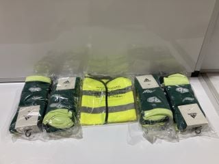 QTY OF ASSORTED ITEMS TO INCLUDE ADIDAS BRAND LOVE 3PP SOCKS, STAND SAFE HI VIS VEST FOR CHILDREN