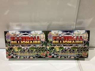 QTY OF ASSORTED ITEMS TO INCLUDE FOOTBALL BILLIONAIRE BOARD GAME, CLAY ROBERTS A4 CERTIFICATE FRAME