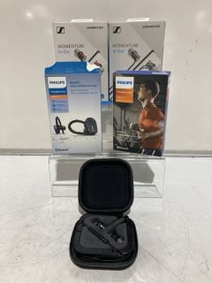 2 PHILIPS 5000 SERIES BLUETOOTH HEADPHONES & 2 SENNHEISER MOMENTUM IN-EAR EARPHONES