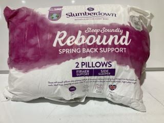 QTY OF PILLOWS TO INCLUDE SLUMBERDOWN BACK SUPPORT PILLOWS