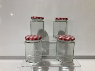 2 HEFTMAN HEXAGONAL JAM JARS (24 PACK)