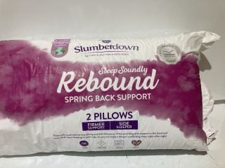 QTY OF PILLOWS TO INCLUDE SLUMBERDOWN BACK SUPPORT PILLOWS