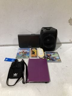 QTY OF ASSORTED ITEMS TO INCLUDE ABS-1407 PORTABLE SPEAKER