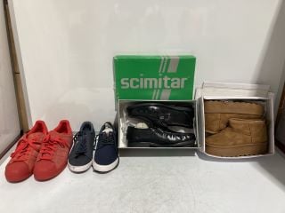 QTY OF MEN'S SHOES TO INCLUDE ADIDAS SUPERSTARS - RED SIZE 11