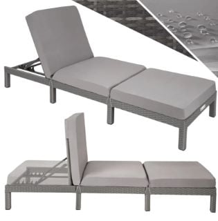 TECTAKE SUN LOUNGER SOFIA IN GREY RRP £269