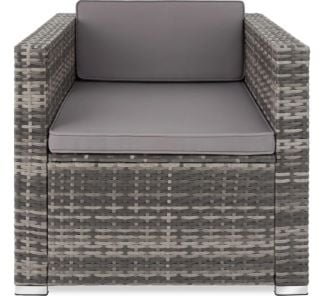 TECTAKE RATTAN GARDEN ARMCHAIR LIGNANO IN GREY RRP £99