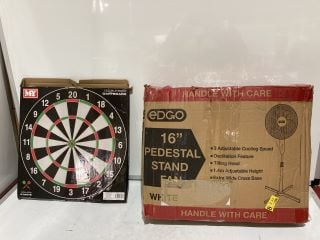 QTY OF ASSORTED ITEMS TO INCLUDE DOUBLE SIDED DARTBOARD