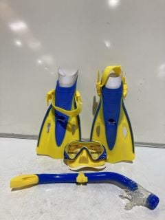 AQUALUNG JUNIOR SNORKEL HERO SET - BLUE/YELLOW SIZE S