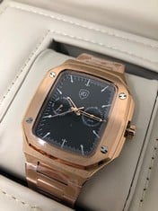 RAYMOND GAUDIN ROSE GOLD SQUARE FACED WATCH IN GIFT BOX : LOCATION - TOP 50 RACK