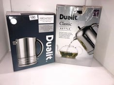 DUALIT ARCHITECT KETTLE | 1.5 L 2.3 KW STAINLESS STEEL | RAPID BOIL AND PATENTED PURE POUR NON-DRIP SPOUT | MEASURING WINDOW WITH CUP LEVEL INDICATORS | CJK1, BLACK TRIM BRUSHED BODY AND DUALIT CLASS