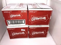 QUANTITY OF FOOD & DRINK ITEMS TO INCLUDE 4 X CELEBRATIONS CHOCOLATES 2432G BBE 03.11.24 : LOCATION - RACK A