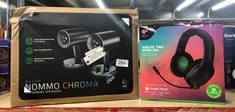 RAZER NOMMO CHROMA - 2.0 GAMING SPEAKERS RGB CHROMA (CUSTOM WOVEN GLASS FIBRE 3-INCH DRIVERS, REAR-FACING BASS PORTS, BASS KNOB WITH AUTOMATIC GAIN CONTROL) BLACK AND AIRLITE PRO WIRELESS STEREO GAMI