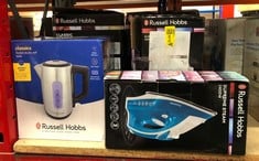 QUANTITY OF KITCHEN & APPLIANCES ITEMS TO INCLUDE RUSSELL HOBBS SUPREME STEAM IRON, POWERFUL VERTICAL STEAM FUNCTION, NON-STICK STAINLESS STEEL SOLEPLATE, EASY FILL 300ML WATER TANK, 110G STEAM SHOT,