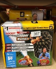 5 X POCKET HOSE COPPER BULLET 50 FT - NEW & EXPANDING - TOUGH, DURABLE, LIGHTWEIGHT & EASY TO USE - GARDEN EQUIPMENT - FLEXIBLE COLLAR TO PREVENT LEAKS - INCLUDES ADJUSTABLE 3 SPEED NOZZLE: LOCATION