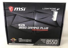 MSI MPG B550 GAMING PLUS MOTHERBOARD ATX - SUPPORTS AMD RYZEN 3RD GEN PROCESSORS, AM4, DDR4 BOOST (4400 MHZ/OC), 1X PCIE 4.0/3.0 X16, 1X PCIE 3.0 X16, 1X M.2 GEN4 X4, 1X M.2 GEN3 X4, GIGABIT LAN. RRO