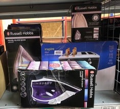 QUANTITY OF KITCHEN & APPLIANCES ITEMS TO INCLUDE RUSSELL HOBBS SUPREME STEAM IRON, POWERFUL VERTICAL STEAM FUNCTION, NON-STICK STAINLESS STEEL SOLEPLATE, EASY FILL 300ML WATER TANK, 110G STEAM SHOT,