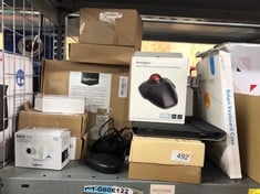 QUANTITY OF TECH & GAMING ITEMS TO INCLUDE KENSINGTON ORBIT WIRELESS TRACKBALL WITH SCROLL RING, PROFESSIONAL COMPUTER MOUSE WITH BLUETOOTH, (2.4GHZ WIRELESS), OPTICAL TRACKING & AES ENCRYPTION SECUR