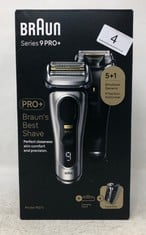 BRAUN SERIES 9 PRO+ ELECTRIC SHAVER FOR MEN, 5 PRO SHAVE ELEMENTS & PRECISION LONG HAIR PRO TRIMMER, POWERCASE, 9527S, SILVER, RATED WHICH BEST BUY. RRP £360: LOCATION - TOP 50 RACK