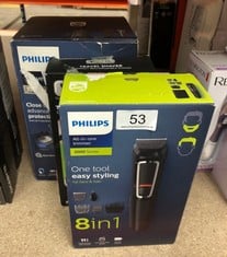 QUANTITY OF  ITEMS TO INCLUDE PHILIPS MULTIGROOM SERIES 3000 8-IN-1 FACE AND BODY HAIR SHAVER AND TRIMMER (MODEL MG3730/13): LOCATION - RACK A